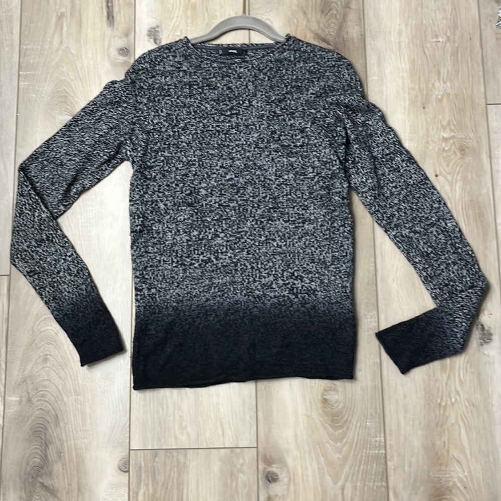 Vince 100% Cashmere Ombre Crew Neck Sweater Black Size Small